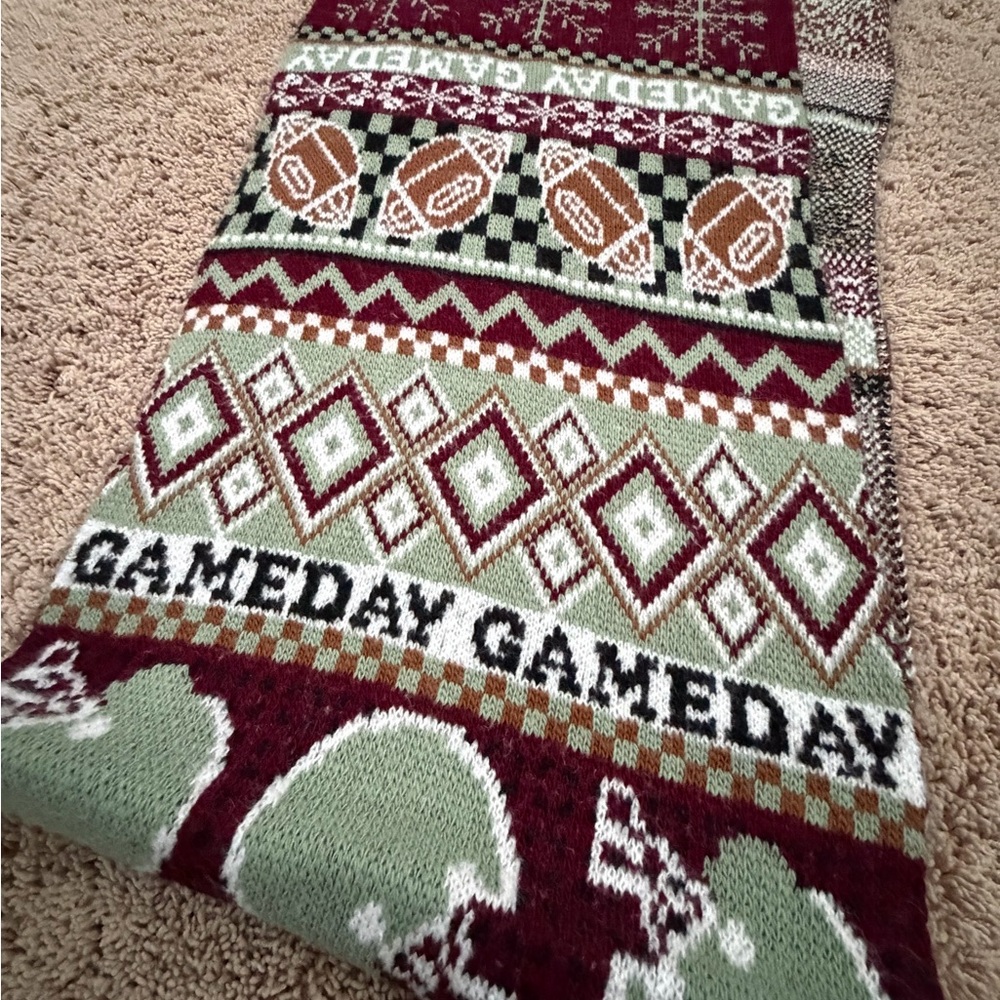 NWT new Anthropologie Mariel scarf game day football maroon green - Picture 7 of 15